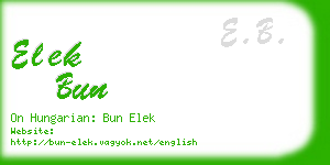 elek bun business card